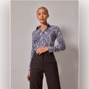 ROUGH STOCK Panhandle Slim Western Paisley Button Down Snap Shirt Size Small